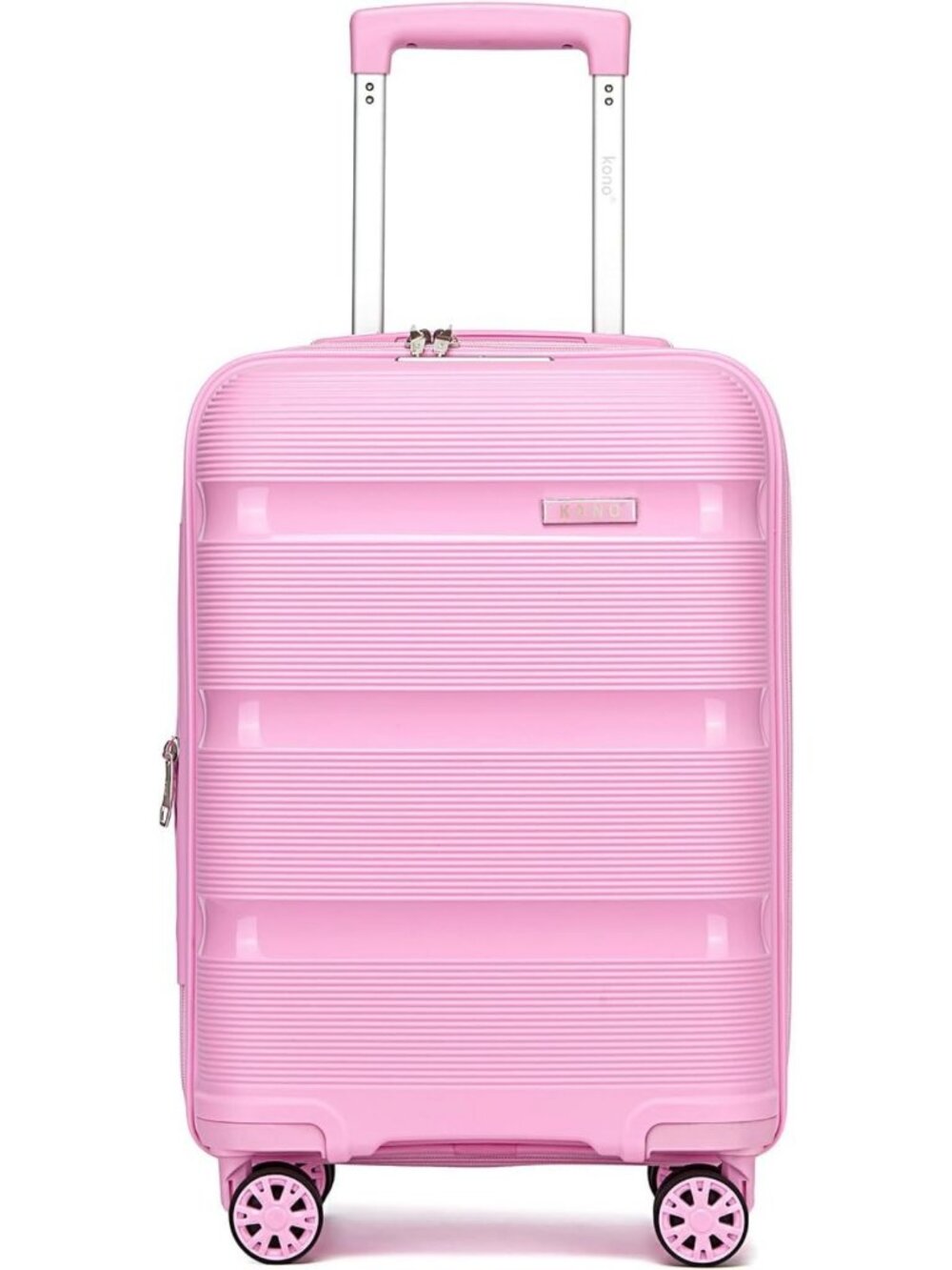 20-Inch Expandable Carry-On Luggage, Airline Approved Suitcase, Pink Travel Bag